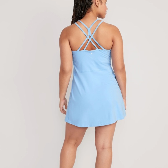 NWT OLD NAVY PowerChill Sleeveless Strappy Shelf-Bra Dress Color: Breakwater - Picture 6 of 8